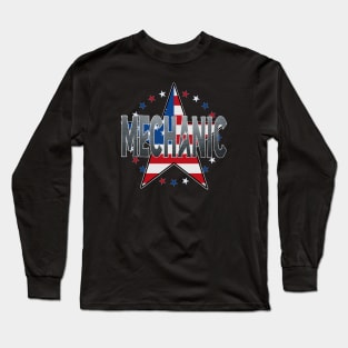 American mechanic patriotic star Long Sleeve T-Shirt